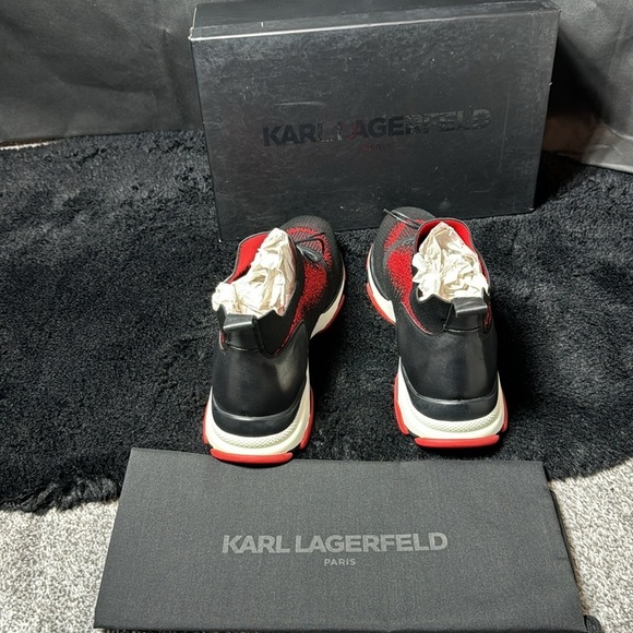 New Men\'s Karl Lagerfeldld Paris Knit Leather Sock Sneaker - 11 main image 5